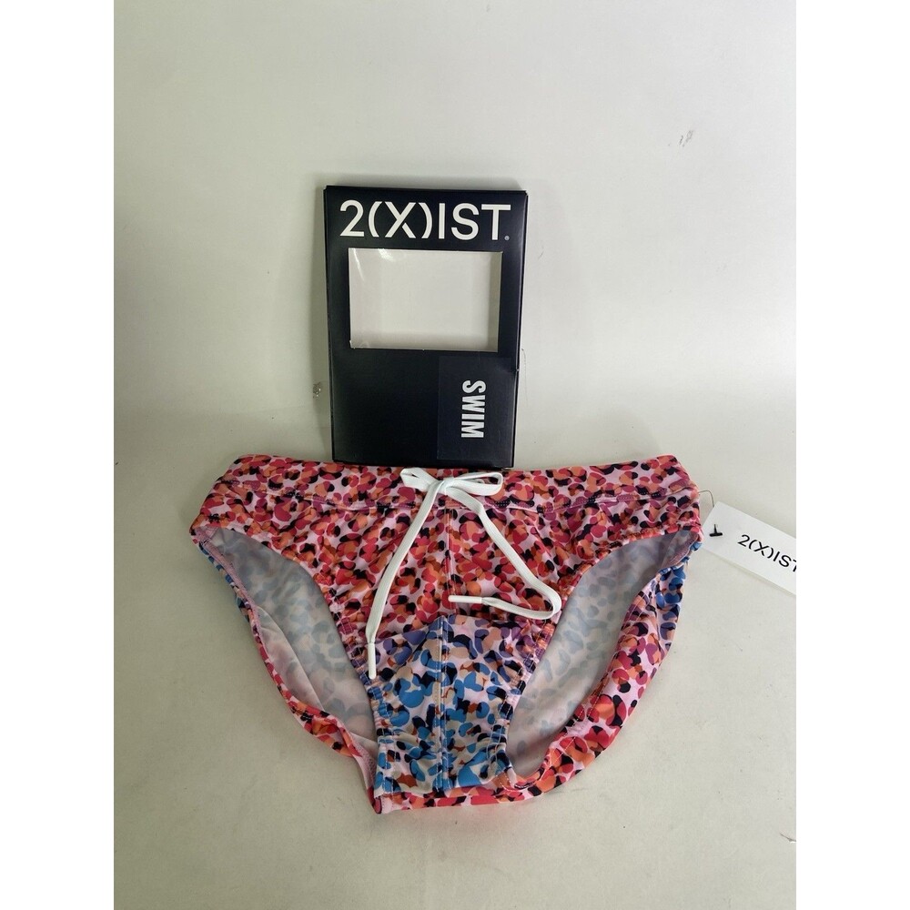 2XIST Rio Swim Brief Swimwear Bottoms Ombre Leopard Multicolor Print Mens Size S